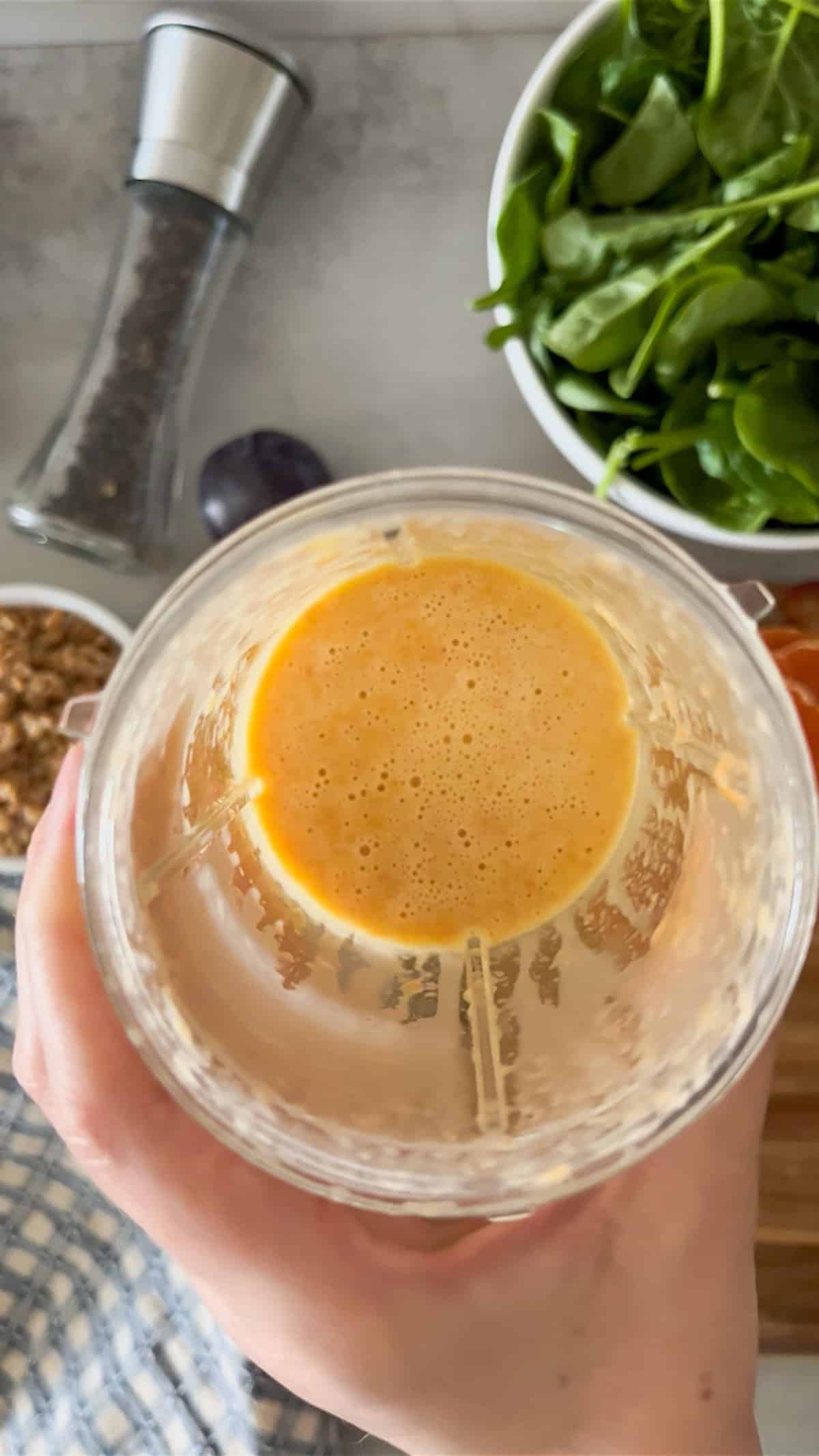 citrus dressing ingredients blended till smooth in blender cup